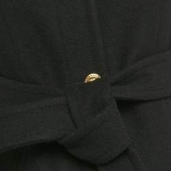 Pre Owned Versace Black Wool Felt Belted Midi Coat XS