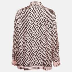 مملوكة مسبقًا Versace Pink Print Silk Full Sleeve Shirt M