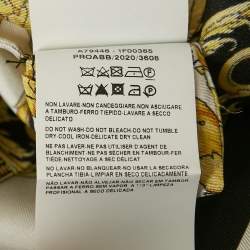 مملوكة مسبقًا Versace Yellow/Black Barocco Print Silk Pleated Mini Skirt S