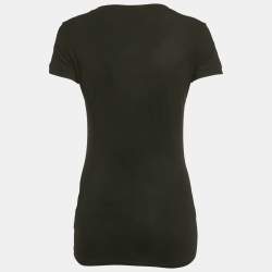 Pre Owned تي شيرت فيرساتشي جيرسيه بنقشة ميدوسا أسود مقاس متوسط (M)