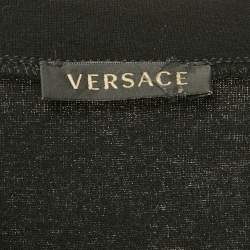 Pre Owned تي شيرت فيرساتشي جيرسيه بنقشة ميدوسا أسود مقاس متوسط (M)