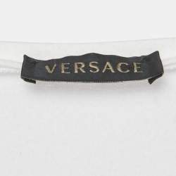مملوكة مسبقًا Versace White Medusa Embellished Jersey T-Shirt S