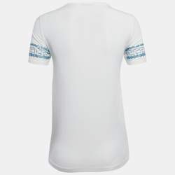 مملوكة مسبقًا Versace White Medusa Embellished Jersey T-Shirt S