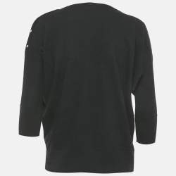 Pre Owned بلوفر فيرساتشي صوف أسود برقبة مستديرة مقاس صغير - سمول