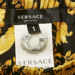 مملوكة مسبقًا Versace Black/Yellow Barocco Print Silk Pyjama Trousers M