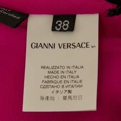 مملوكة مسبقًا Versace Pink Silk Back Key Hole Mini Dress S