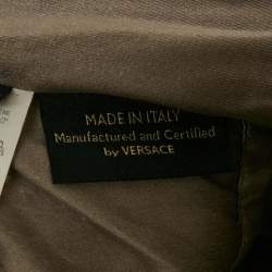 Pre Owned Versace Grey Silk Belted Halter Neck Mini Dress S