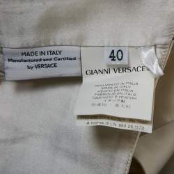 مملوكة مسبقًا Versace White Underwater Barocco Print Silk Strappy Dress S