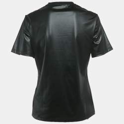 Pre Owned تي شيرت جياني فيرساتشي جيرسي بتفاصيل شعار جرافيكي أسود مقاس صغير