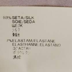 Pre Owned قميص فيرساتشي وردي بطبعة زهور بكم طويل من حرير الساتان مقاس متوسط (ميديوم)