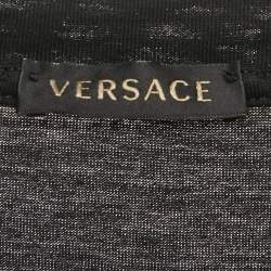 مملوكة مسبقًا Versace Black Medusa Rhinestone Jersey T-Shirt M
