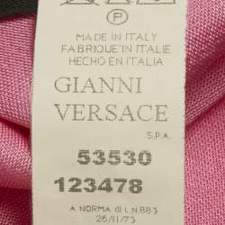 Pre Owned Versace Pink Jersey Draped Strapless Mini Dress S