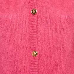 Pre Owned Versace Pink Mohair Blend Cardigan M