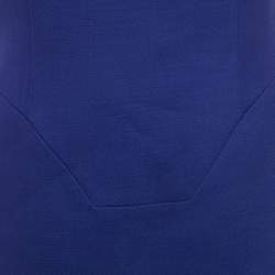 مملوكة مسبقًا Versace Blue Wool Blend Sheath Mini Dress S