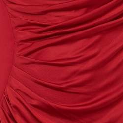 مملوكة مسبقًا Versace Red Jersey & Crepe Medusa '95 Draped Gown M