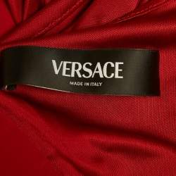 مملوكة مسبقًا Versace Red Jersey & Crepe Medusa '95 Draped Gown M