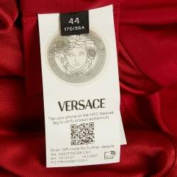 مملوكة مسبقًا Versace Red Jersey & Crepe Medusa '95 Draped Gown M