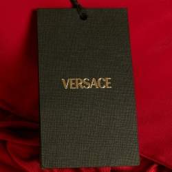 مملوكة مسبقًا Versace Red Jersey & Crepe Medusa '95 Draped Gown M