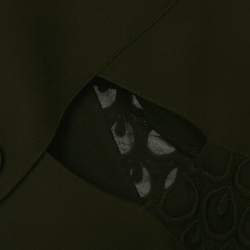 مملوكة مسبقًا Versace Black Crepe Lace Detail Maxi Dress M