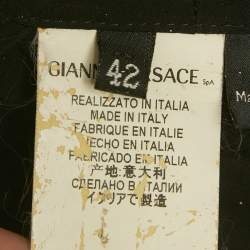 مملوكة مسبقًا Versace Black Crepe Lace Detail Maxi Dress M