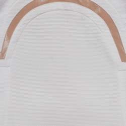 Pre Owned Versace Off-White Crepe Back Detail Mini Dress M