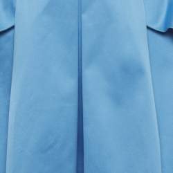 مملوكة مسبقًا Versace Blue Satin Pleated Mini Skirt M