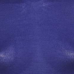 Pre Owned Versace Blue Cashmere Knit Turtle Neck Top S