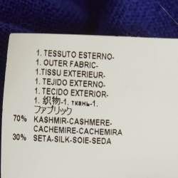 Pre Owned Versace Blue Cashmere Knit Turtle Neck Top S