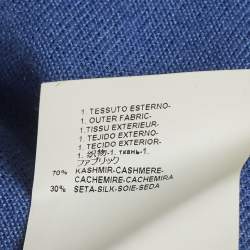 Pre Owned Versace Blue Cashmere Knit Turtle Neck Sweater S