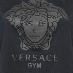 Pre Owned Versace Underwear Black Cotton & Jersey Gym Top/Leggings Set M