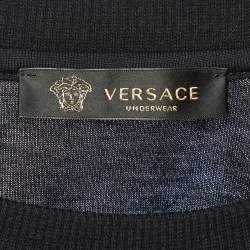 Pre Owned Versace Underwear Black Cotton & Jersey Gym Top/Leggings Set M