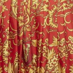Pre Owned Versace Red Borocco Print Silk Set S