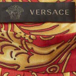 Pre Owned Versace Red Borocco Print Silk Set S