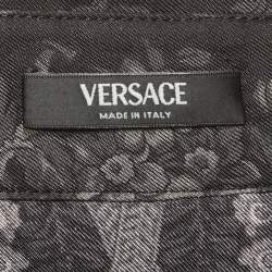 Pre Owned Versace Monochrome Barocco Print Silk Shirt S