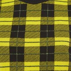 Pre Owned Versace Yellow/Black Plaid Knit Vest Sweater M
