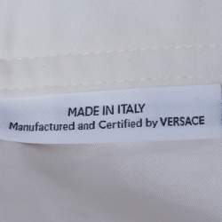 Pre Owned بنطلون فيرساتشي مقاس مستقيم مزيج قطني أوف وايت مقاس صغير (سمول)