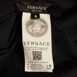 Pre Owned Versace Black Greca Border Jersey Swimsuit S