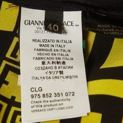 Pre Owned Versace Multicolour Geometric Greek Print Silk Long Sleeve Shirt S