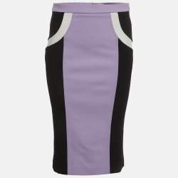 مملوكة مسبقًا تنورة فيرساتشي جيرسي متعددة الألوان بقصة قلم رصاص مقاس متوسط