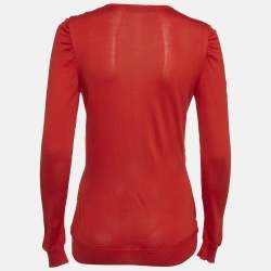 Pre Owned كارديجان فيرساتشي مزيج صوف أحمر مقاس وسط (ميديم)