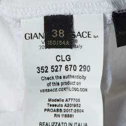Pre Owned Versace White 'I Believe In Individuality' Medusa Print Cotton T-Shirt S