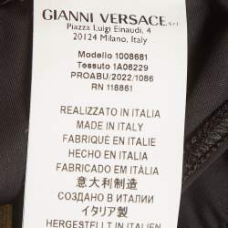 Pre Owned Versace Black Greca Patterned Jersey Cut-Out Leggings S