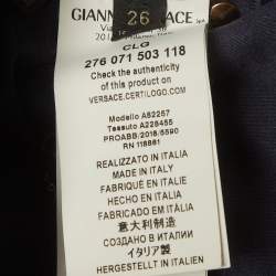 Pre Owned Versace Blue Denim Two-Tone High Rise Jeans S/Waist 26"