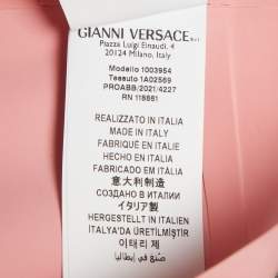 Pre Owned Versace Pink Latex Zip Up Mini Skirt M