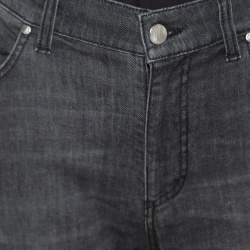 مملوكة مسبقًا Versace Collection Grey Faded Effect Denim Trend Fit Jeans L