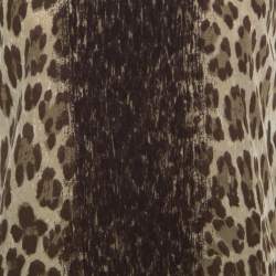 Pre Owned Versace Leopard and Baroque Printed Silk Shoulder Rivet Detail Top S