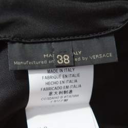 Pre Owned تنورة فيرساتشي تريكو سترترش أسود تيوليب ملتفة S