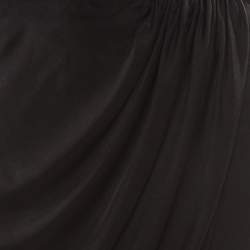 Pre Owned تنورة فيرساتشي تريكو سترترش أسود تيوليب ملتفة S