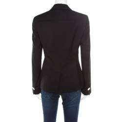 Pre Owned Versace Black Wool Tailored Blazer M