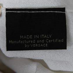 مملوكة مسبقًا Versace White Stretch Crepe Floral Printed Sheer Yoke Sleeveless Dress S